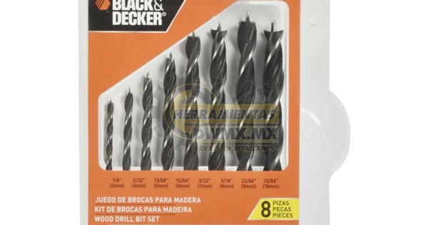 Juego de 8 Brocas para Madera BLACK & DECKER BD0100CS