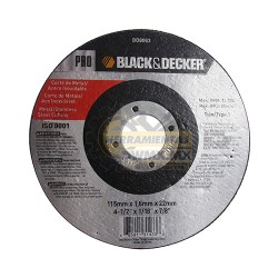 Disco para Corte de Metales 4 1/2" x 1/16"  Black and Decker BD8063