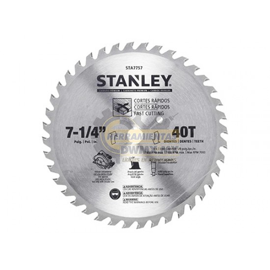 Disco Sierra 7-1/4" Stanley STA7757