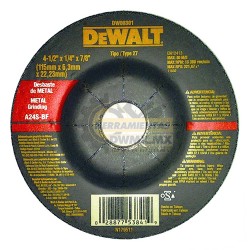 Disco para Desbaste 4-1/2" x 1/4" x 7/8" DeWalt DW00301