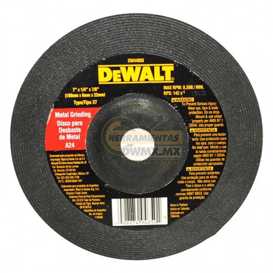 Disco Abrasivo Metal DeWalt DW44850 (DW54850)