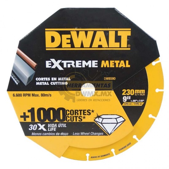 Envolver Cerdito Todavía Disco Diamantado Extreme Corte Metal 9'' DEWALT DW8590